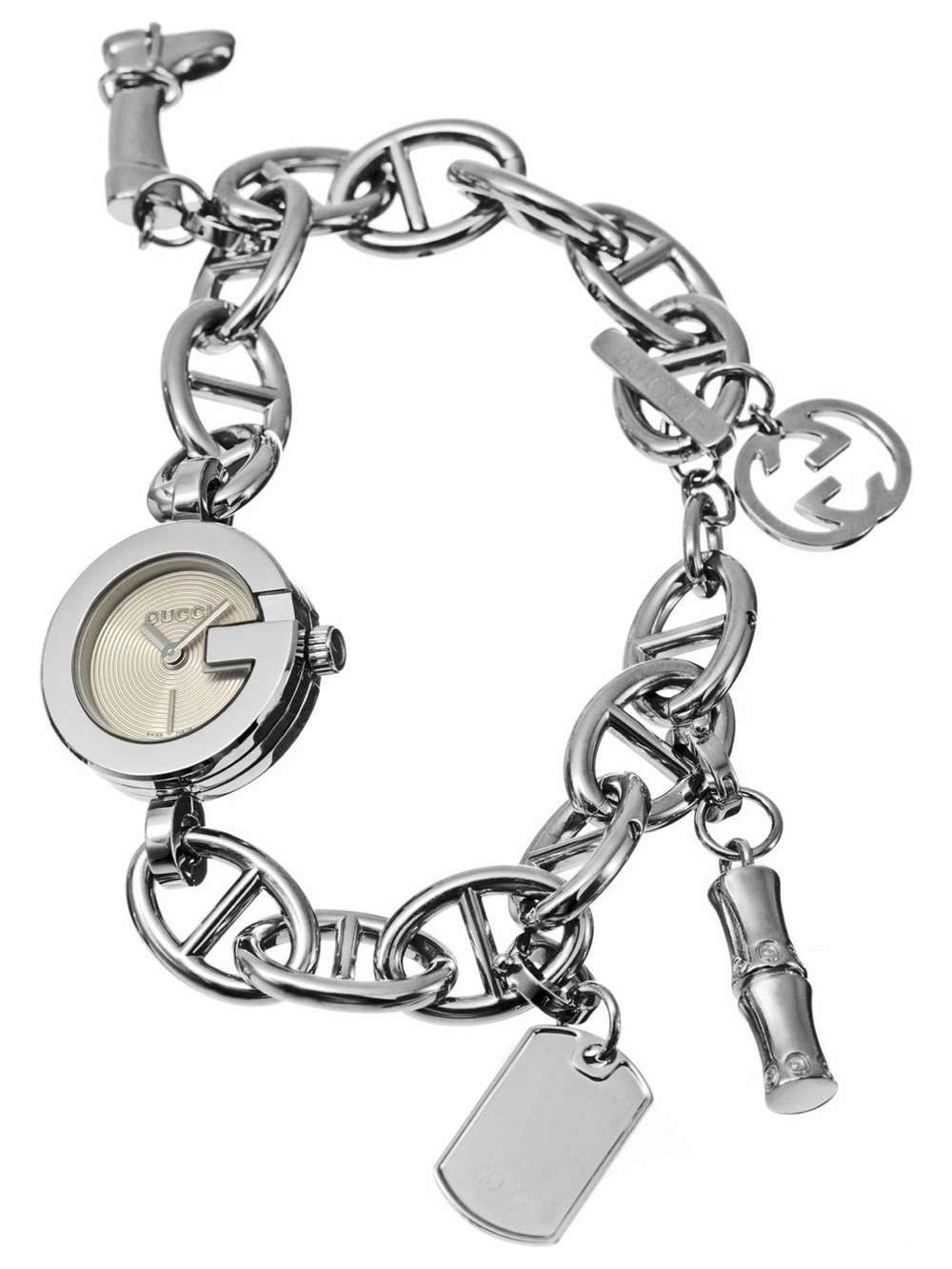 Gucci 107 Quartz Watch Gucci Charm Swiss Made Sterling Silver Watch GUC